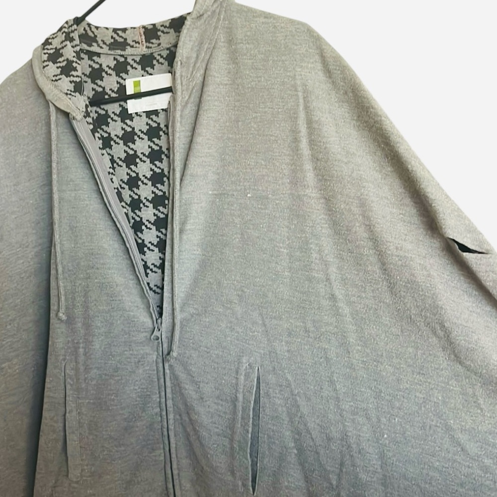 VTG Urban Outfitters Cape Gray SZ M/L Zip-Up Hoodie Hipster Retro Pockets Boho - Picture 12 of 16